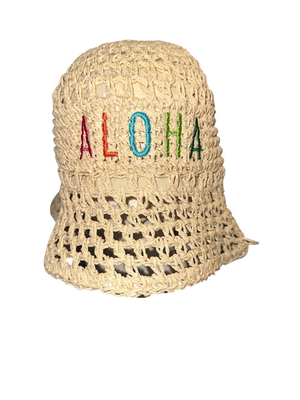 No Boundaries Women's Straw Bucket Hat, Aloha